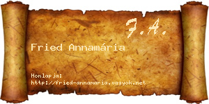 Fried Annamária névjegykártya